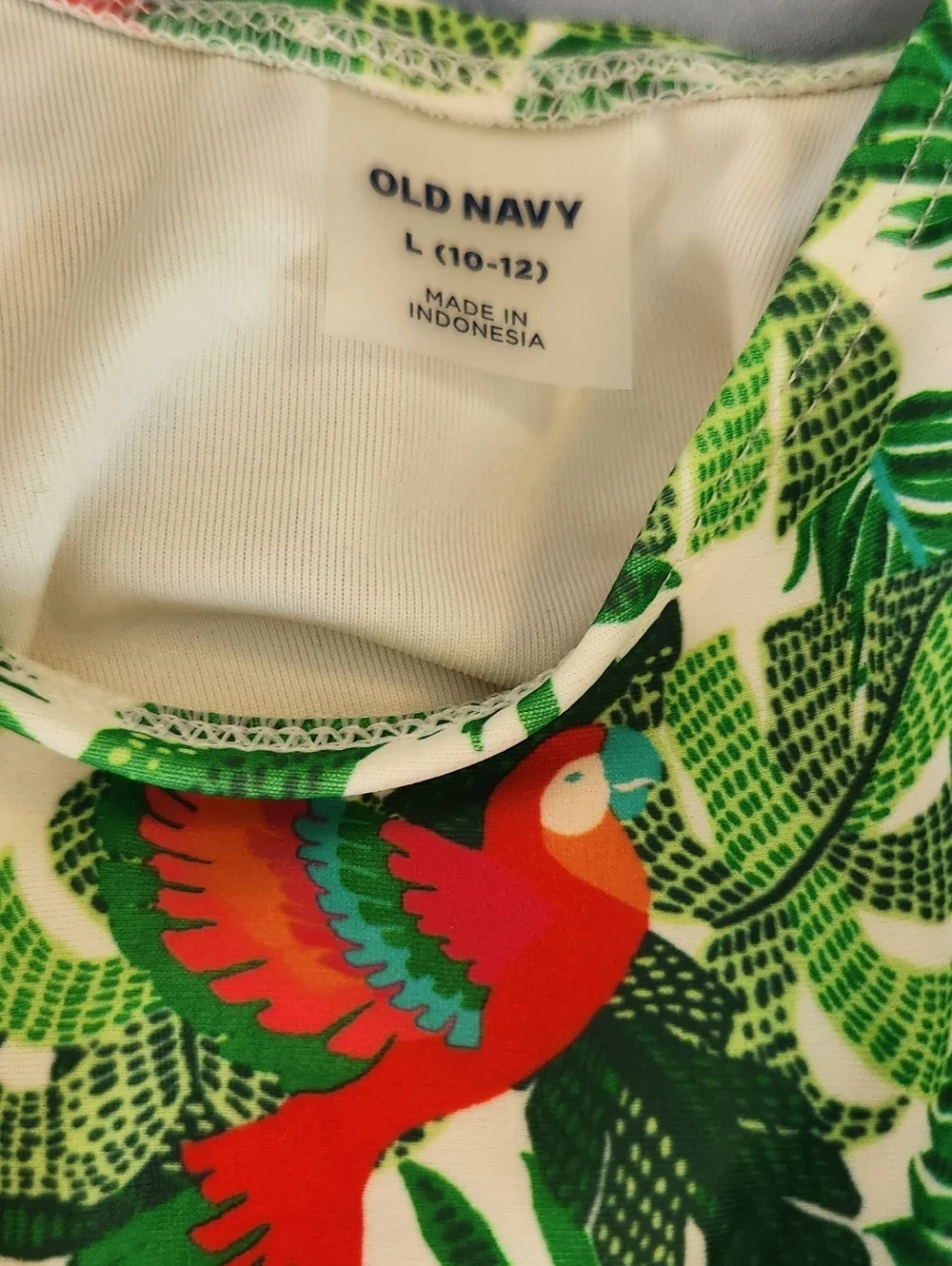 Old Navy Parrot Print Tie Front Bikini Set Girls NWT Large